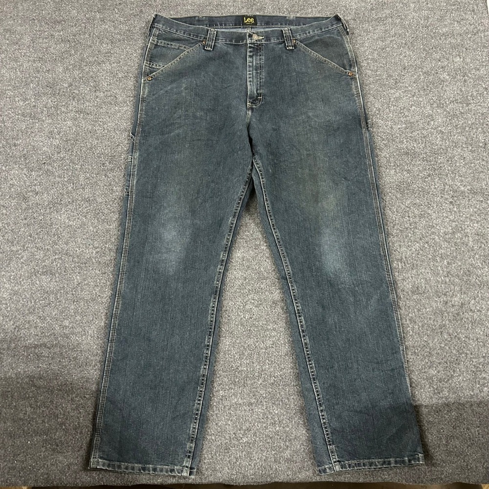Lee Jeans Mens Size 38 Blue Loose Fit Carpenter Denim Workwear Utility Pants